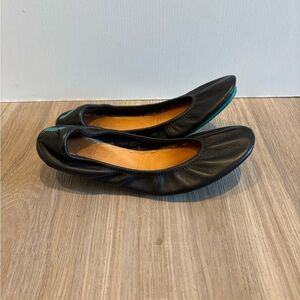 Tieks by Gavrieli Black Leather Ballet Flats Size 7 Foldable Minimalist Slip On
